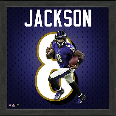 Highland Mint Lamar Jackson Baltimore Ravens 13'' x 13'' Jersey Number Frame
