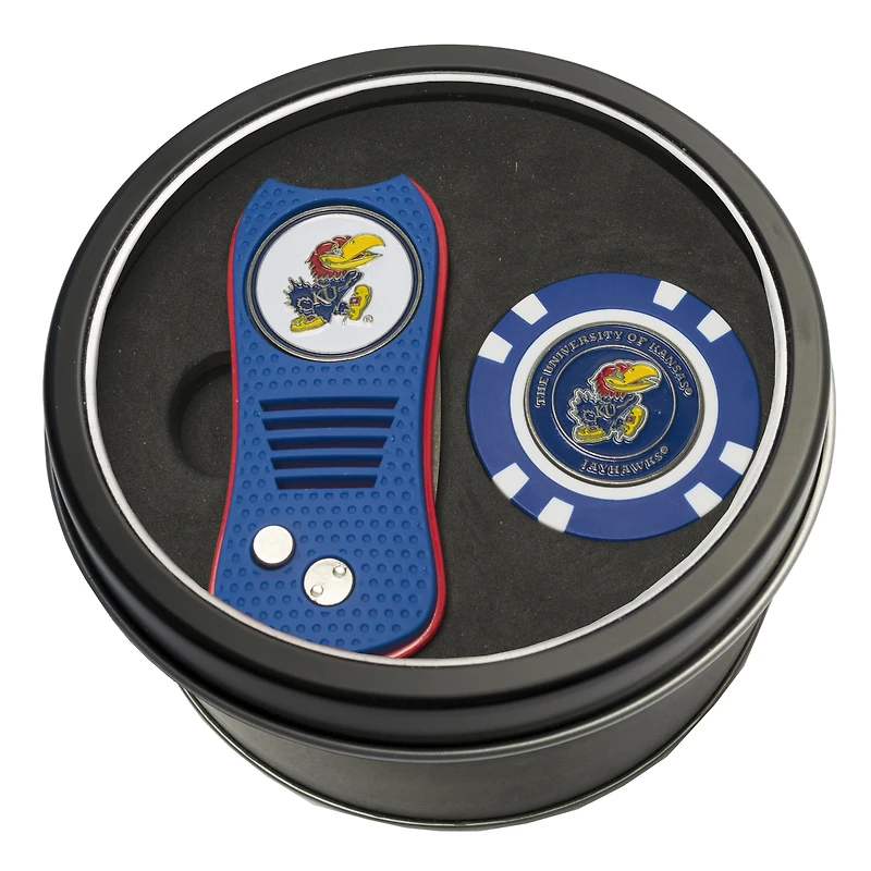 Kansas Jayhawks Switch Chip Golf Tin Set