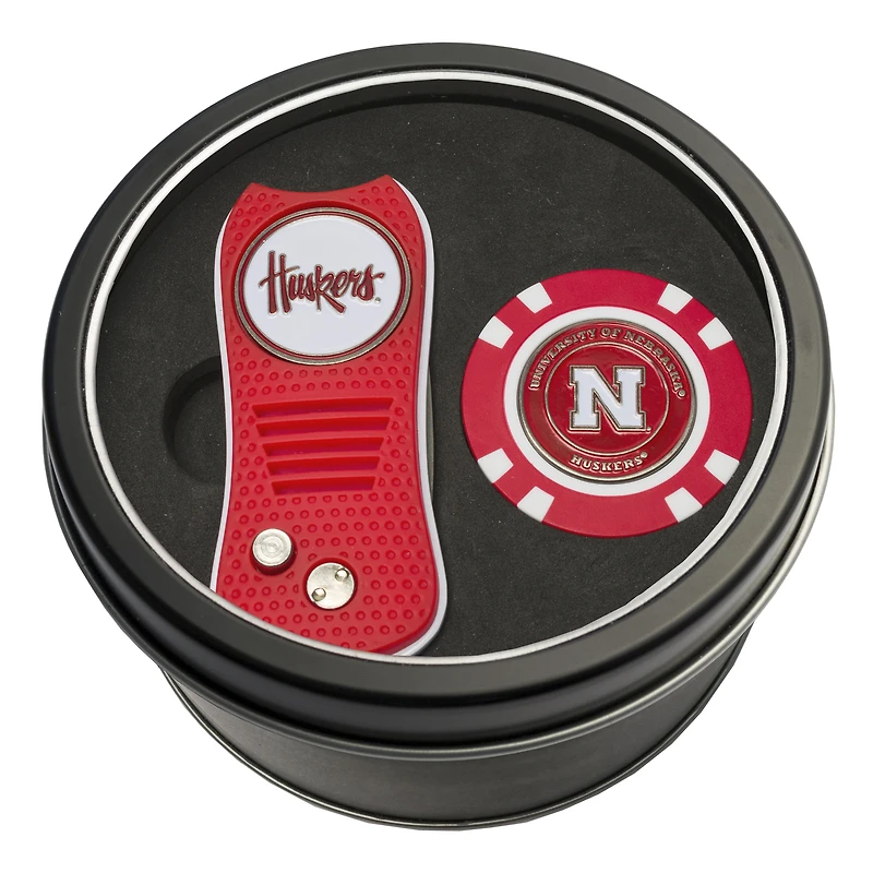 Nebraska Huskers Switch Chip Golf Tin Set