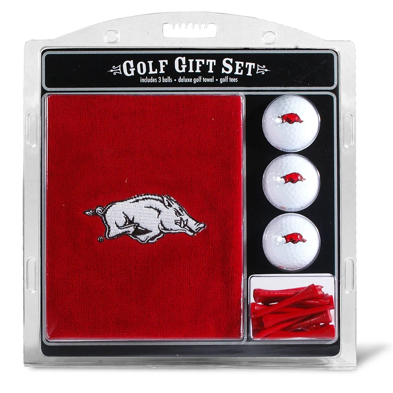 Arkansas Razorbacks Embroidered Golf Gift Set