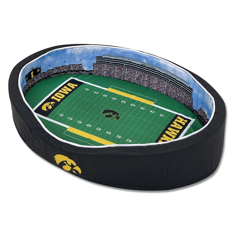Black/Gold Iowa Hawkeyes 8'' x 25'' x 38'' Large Stadium Oval Dog Bed