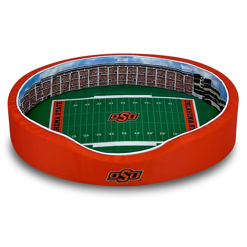 Orange/Black Oklahoma State Cowboys 8'' x 25'' x 38'' Large Stadium Oval Dog Bed
