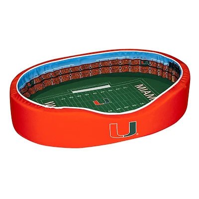 Orange/Green Miami Hurricanes 34'' x 22'' x 7'' Medium Stadium Oval Dog Bed