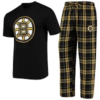 Men's Concepts Sport Black/Gold Boston Bruins Ethos Top & Pants Sleep Set