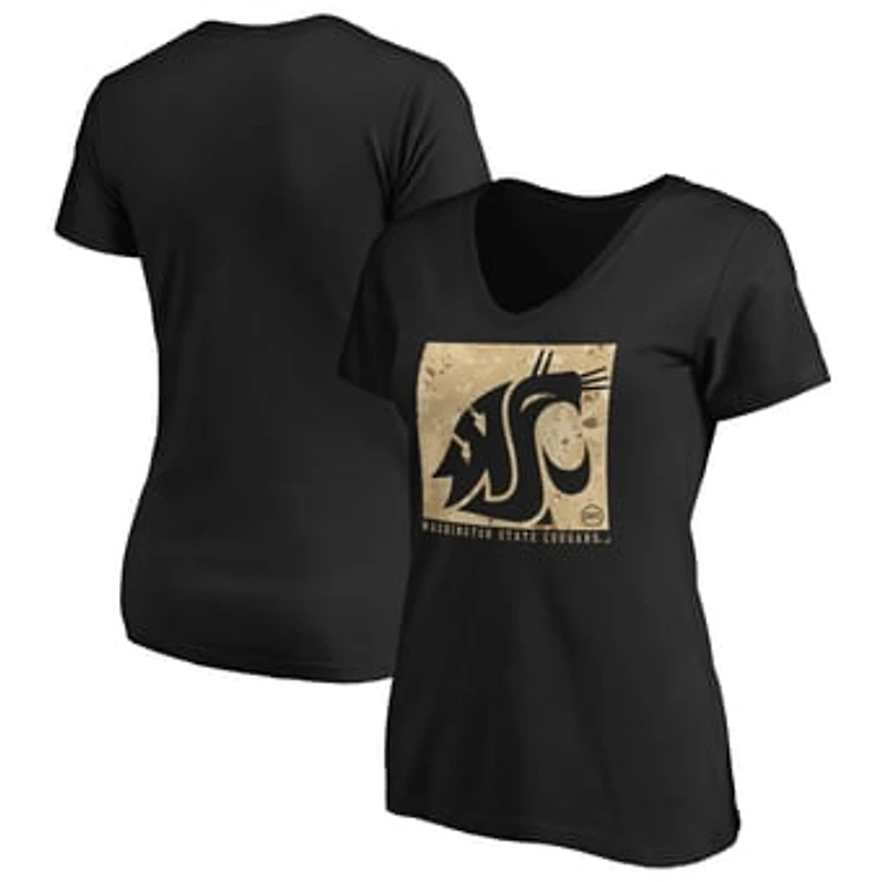 Women's Black Washington State Cougars OHT Eagle V-Neck T-Shirt