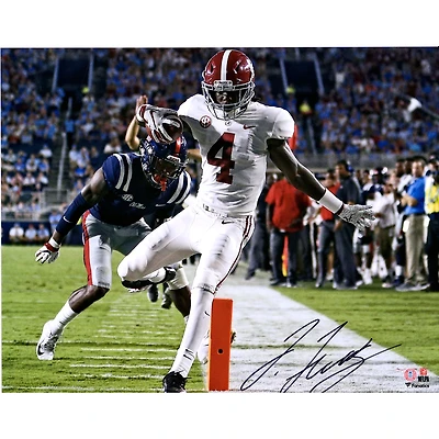 Jerry Jeudy Alabama Crimson Tide Autographed 16" x 20" Sideline Touchdown Photograph