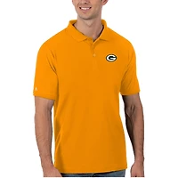 Men's Antigua Gold Green Bay Packers Legacy Pique Polo