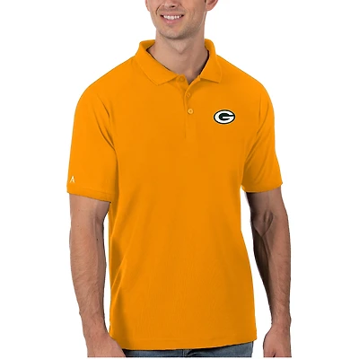 Men's Antigua Gold Green Bay Packers Legacy Pique Polo