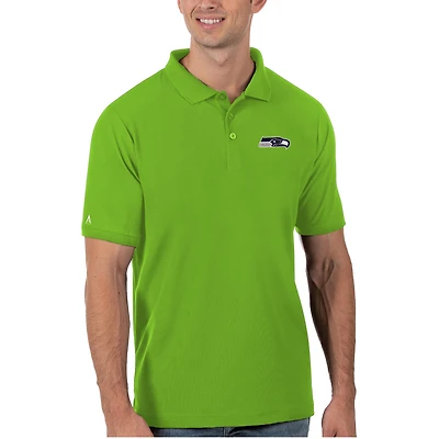 Men's Antigua Neon Green Seattle Seahawks Legacy Pique Polo