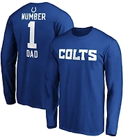 Men's Royal Indianapolis Colts #1 Dad Long Sleeve Team Logo T-Shirt