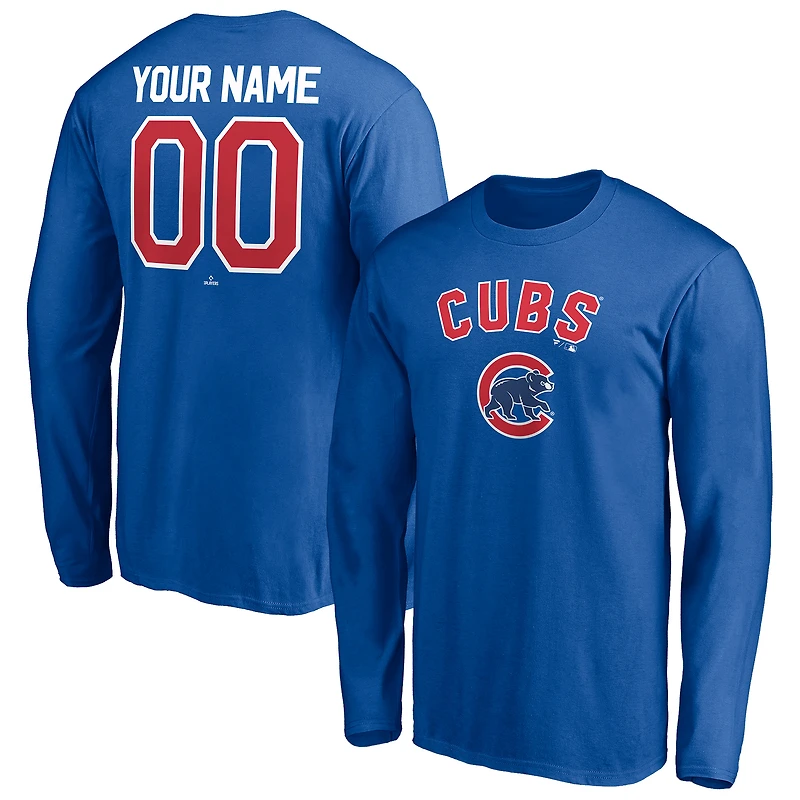 Men's Royal Chicago Cubs Personalized Winning Streak Name & Number Long Sleeve T-Shirt