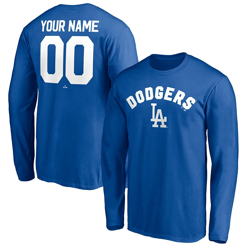 Men's Royal Los Angeles Dodgers Personalized Winning Streak Name & Number Long Sleeve T-Shirt