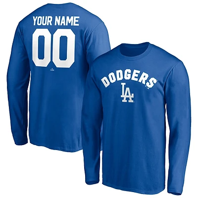 Men's Royal Los Angeles Dodgers Personalized Winning Streak Name & Number Long Sleeve T-Shirt