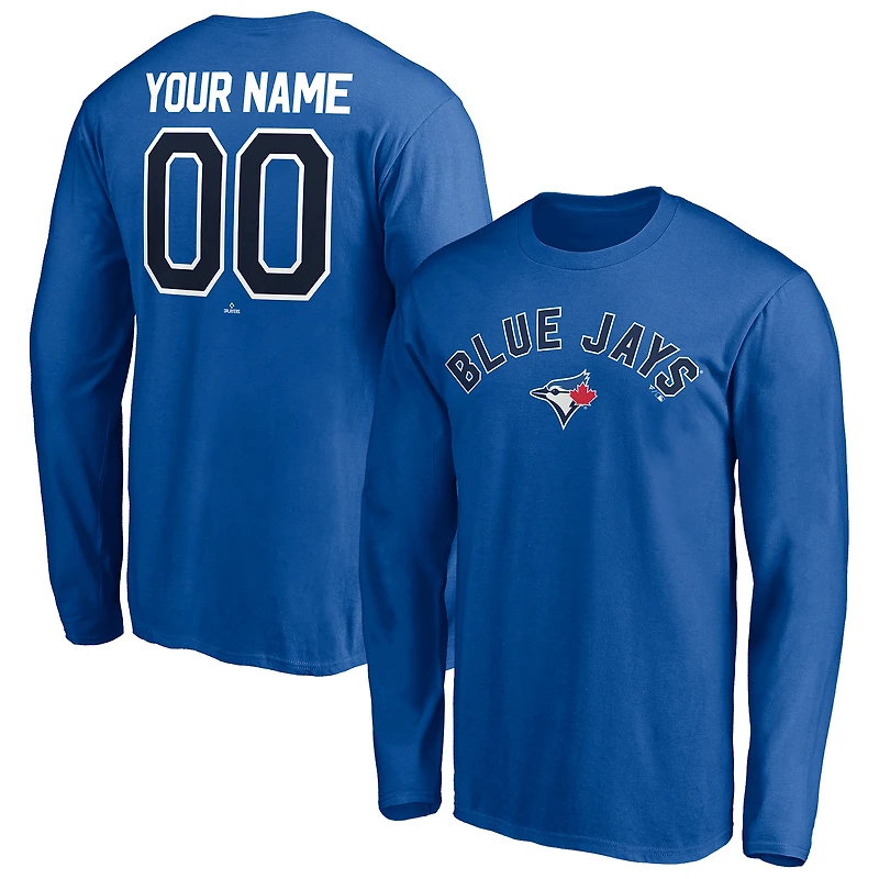 Men's Royal Toronto Blue Jays Personalized Winning Streak Name & Number Long Sleeve T-Shirt