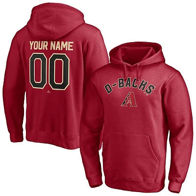 Men's Red Arizona Diamondbacks Personalized Winning Streak Name & Number Pullover Hoodie