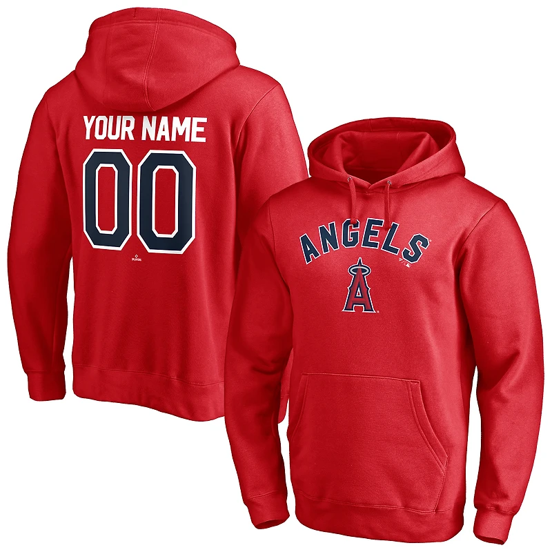 Men's Red Los Angeles Angels Personalized Winning Streak Name & Number Pullover Hoodie