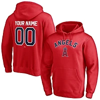 Men's Red Los Angeles Angels Personalized Winning Streak Name & Number Pullover Hoodie
