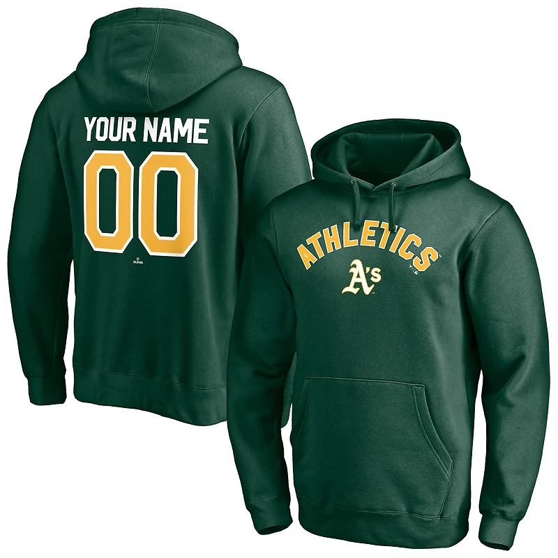 Men's Green Athletics Personalized Winning Streak Name & Number Pullover Hoodie