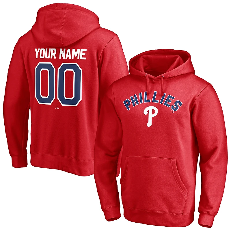 Men's Red Philadelphia Phillies Personalized Winning Streak Name & Number Pullover Hoodie