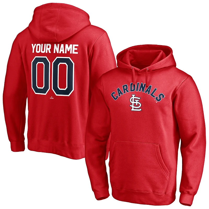 Men's Red St. Louis Cardinals Personalized Winning Streak Name & Number Pullover Hoodie
