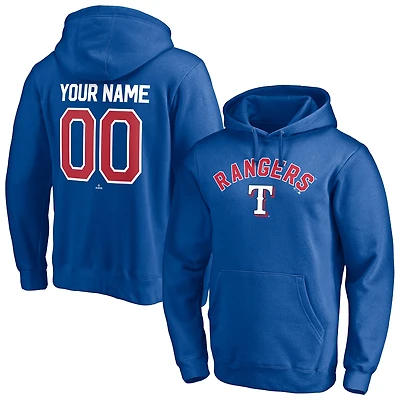 Men's Royal Texas Rangers Personalized Winning Streak Name & Number Pullover Hoodie