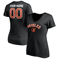 Women's Black Baltimore Orioles Personalized Winning Streak Name & Number V-Neck T-Shirt