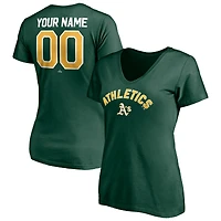 Women's Green Athletics Personalized Winning Streak Name & Number V-Neck T-Shirt