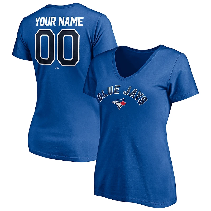 Women's Royal Toronto Blue Jays Personalized Winning Streak Name & Number V-Neck T-Shirt