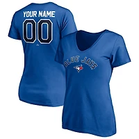 Women's Royal Toronto Blue Jays Personalized Winning Streak Name & Number V-Neck T-Shirt
