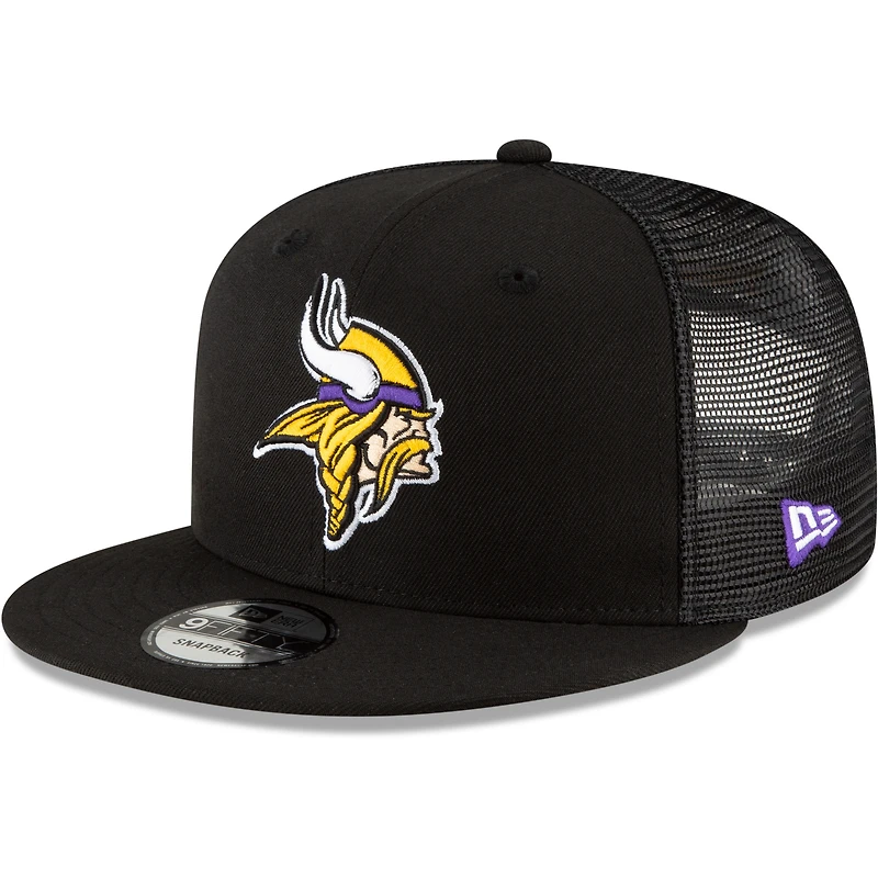 Men's New Era Black Minnesota Vikings Shade Trucker 9FIFTY Snapback Hat
