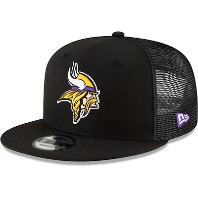 Men's New Era Black Minnesota Vikings Shade Trucker 9FIFTY Snapback Hat