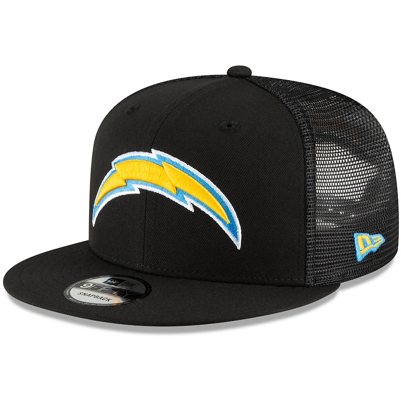 Men's New Era Black Los Angeles Chargers Shade Trucker 9FIFTY Snapback Hat