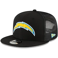 Men's New Era Black Los Angeles Chargers Shade Trucker 9FIFTY Snapback Hat
