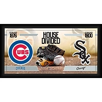 Chicago Cubs vs. Chicago White Sox Framed 10" x 20" House Divided Baseball Collage