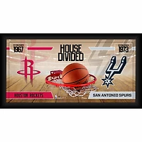 Houston Rockets vs. San Antonio Spurs Framed 10" x 20" House Divided Collage