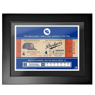 Brooklyn Dodgers 1955 World Series 18'' x 14'' Framed Ticket