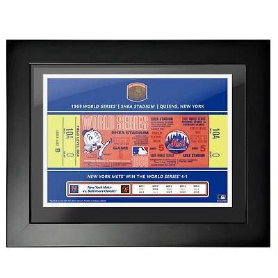 New York Mets 1969 World Series 18'' x 14'' Framed Ticket