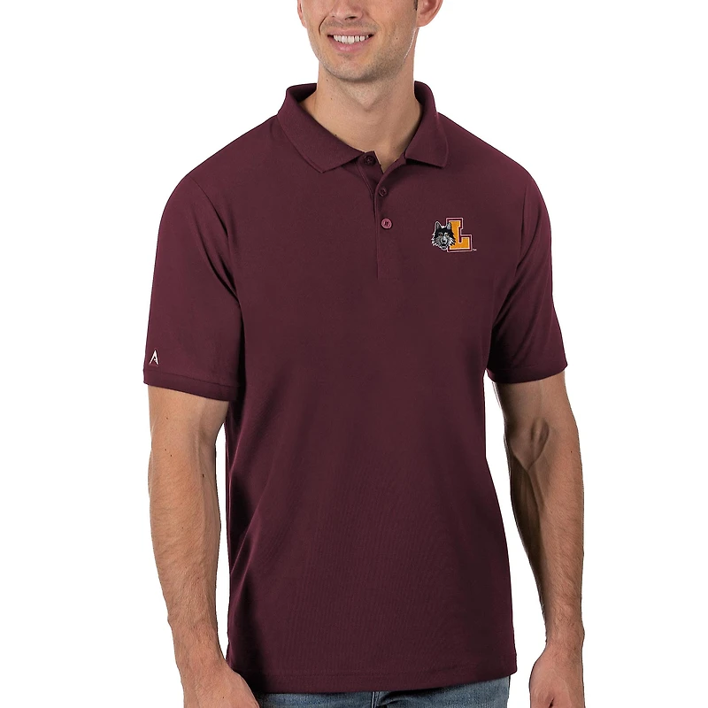 Men's Antigua Maroon Loyola Chicago Ramblers Legacy Pique Polo