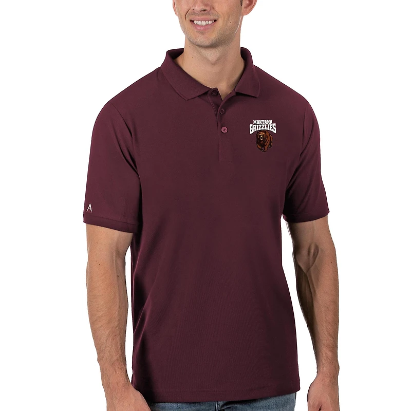 Men's Antigua Maroon Montana Grizzlies Legacy Pique Polo