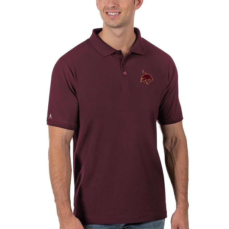 Men's Antigua Maroon Texas State Bobcats Legacy Pique Polo