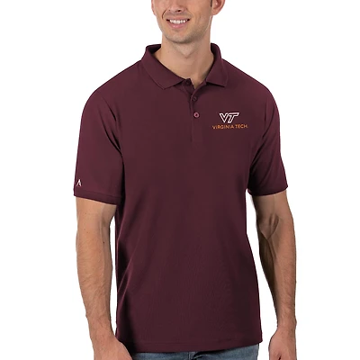 Men's Antigua Maroon Virginia Tech Hokies Legacy Pique Polo