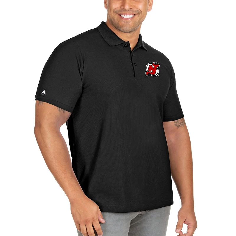 Men's Antigua Black New Jersey Devils Big & Tall Legacy Pique Polo