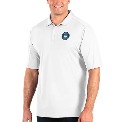 Men's Antigua White Charlotte FC Big & Tall Tribute Polo