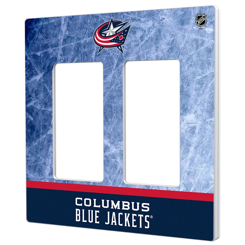 Columbus Blue Jackets Wordmark Double Rocker Lightswitch Plate
