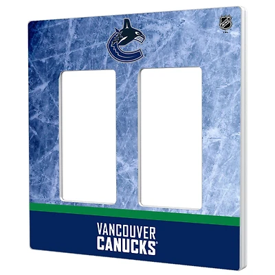 Vancouver Canucks Wordmark Double Rocker Lightswitch Plate