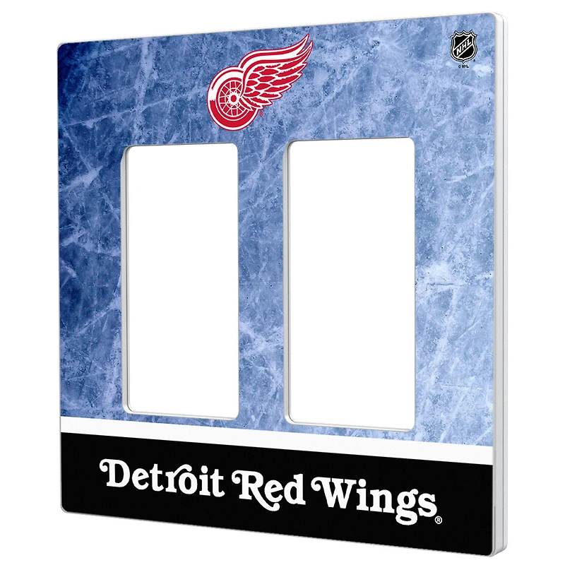 Detroit Red Wings Wordmark Double Rocker Lightswitch Plate