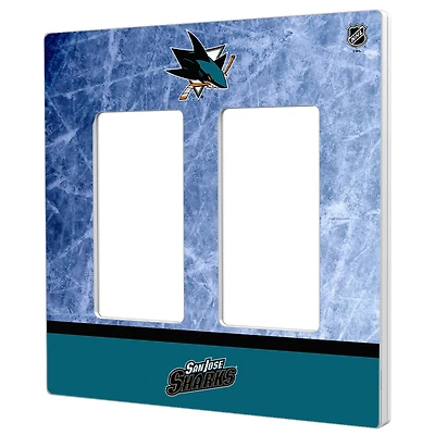San Jose Sharks Wordmark Double Rocker Lightswitch Plate