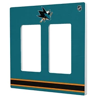 San Jose Sharks Double Rocker Lightswitch Plate