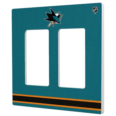 San Jose Sharks Double Rocker Lightswitch Plate