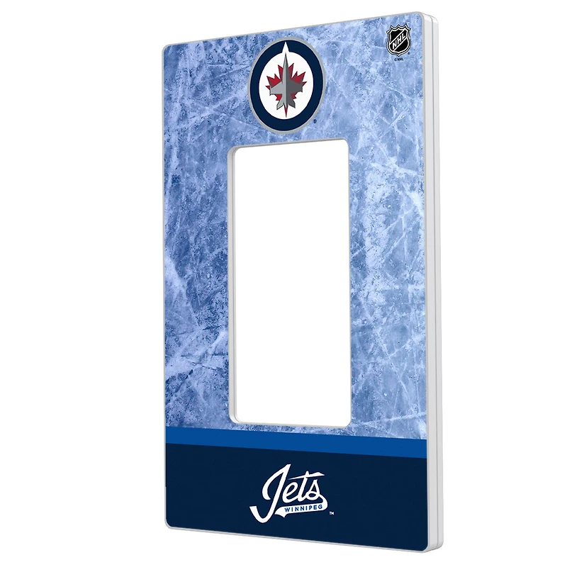 Winnipeg Jets Wordmark Single Rocker Lightswitch Plate